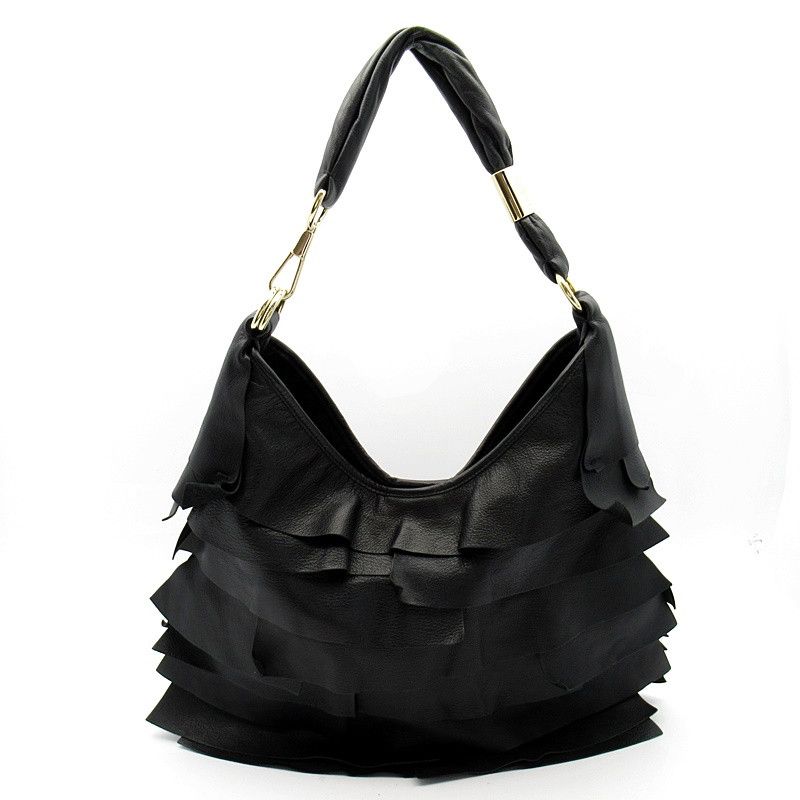 image of YVES Saint Laurent Saint Tropez Shoulder Bag Leather Black, Women's