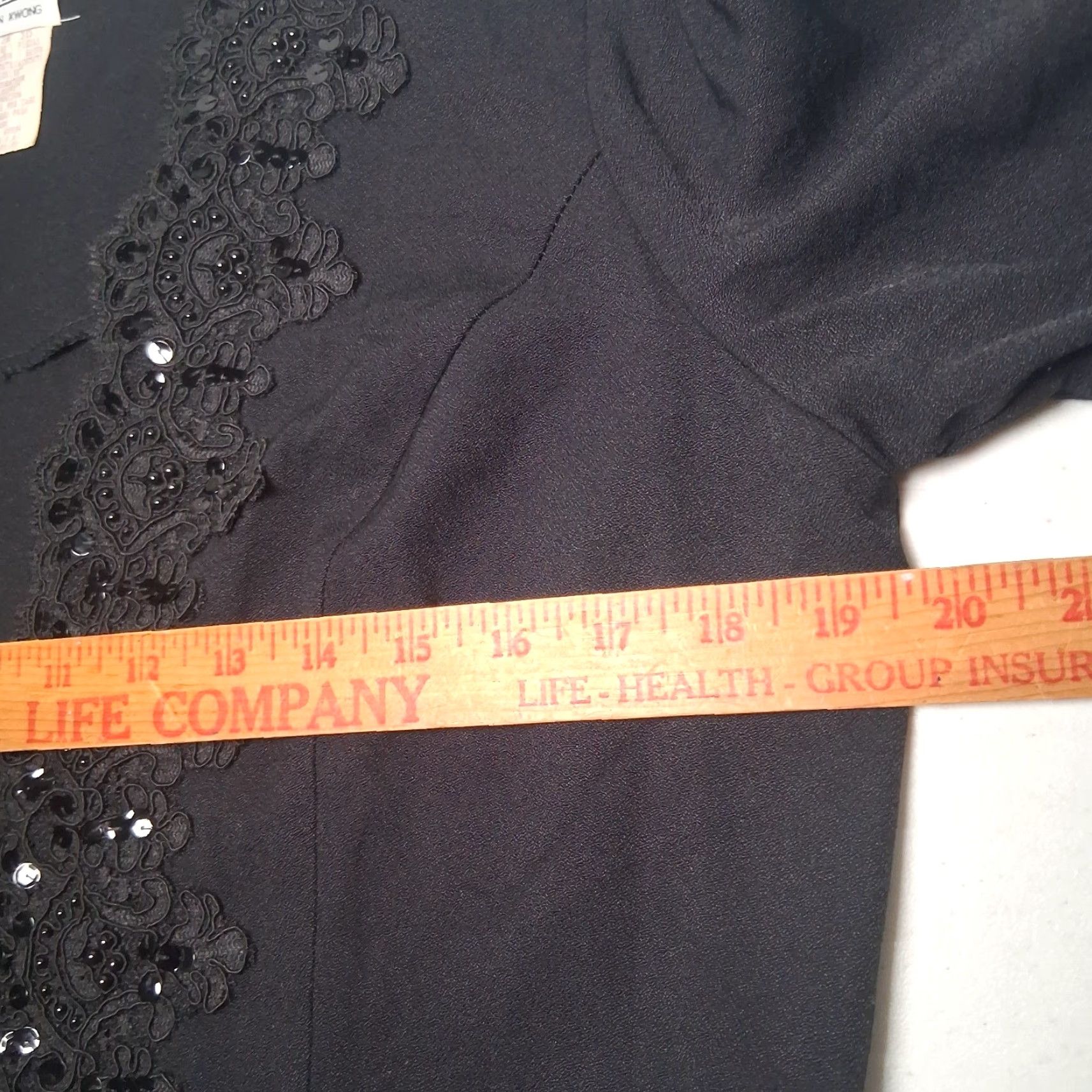 Vintage VINTAGE R & M Richards Bolero Shirt Cropped Black Lace Beads Sequins Open Front Long Sleeve Size 10 Womens Size L / US 10 / IT 46 - 6 Thumbnail