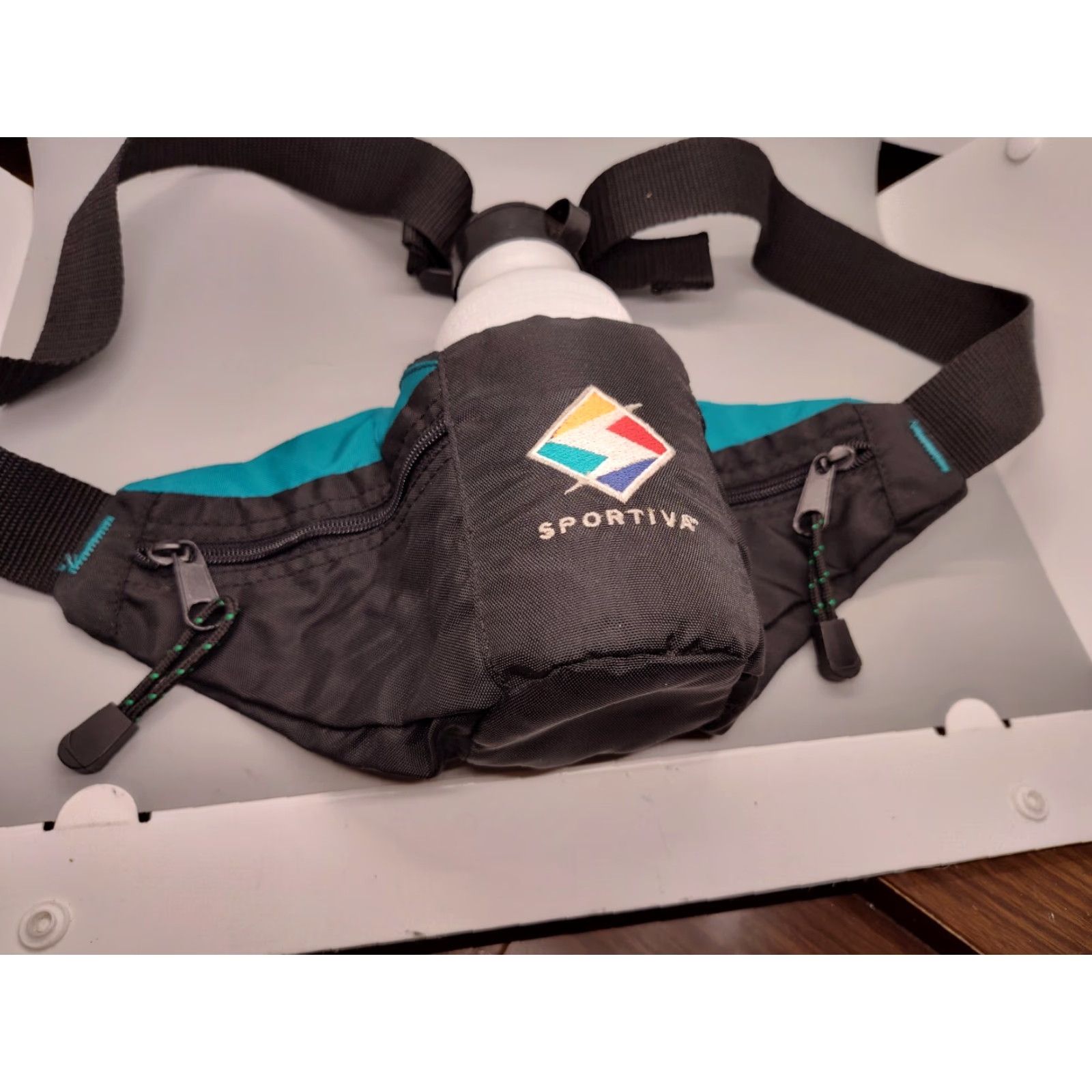 La Sportiva VINTAGE Sportiva Waist Bag Fanny Pack Bag Belt 32" 90s Black Unisex Adults Medium Men Women Size ONE SIZE - 2 Thumbnail