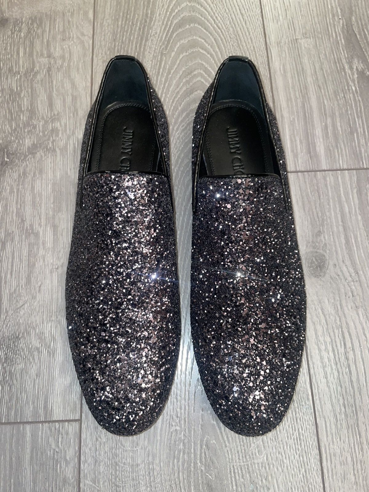 Jimmy Choo Men\'s Thame Black Glitter Loafers Size 43 Jimmy Choo Sale Jimmy Choo Thame Petrol Glitter Loafers  main image 2