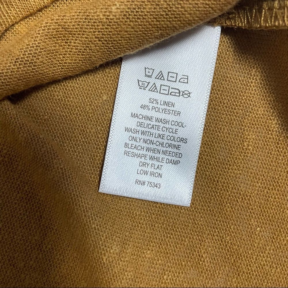Joie NWT New Joie Linen Blend Mustard Short Sleeve With Tie Deta Size S / US 4 / IT 40 - 7 Thumbnail