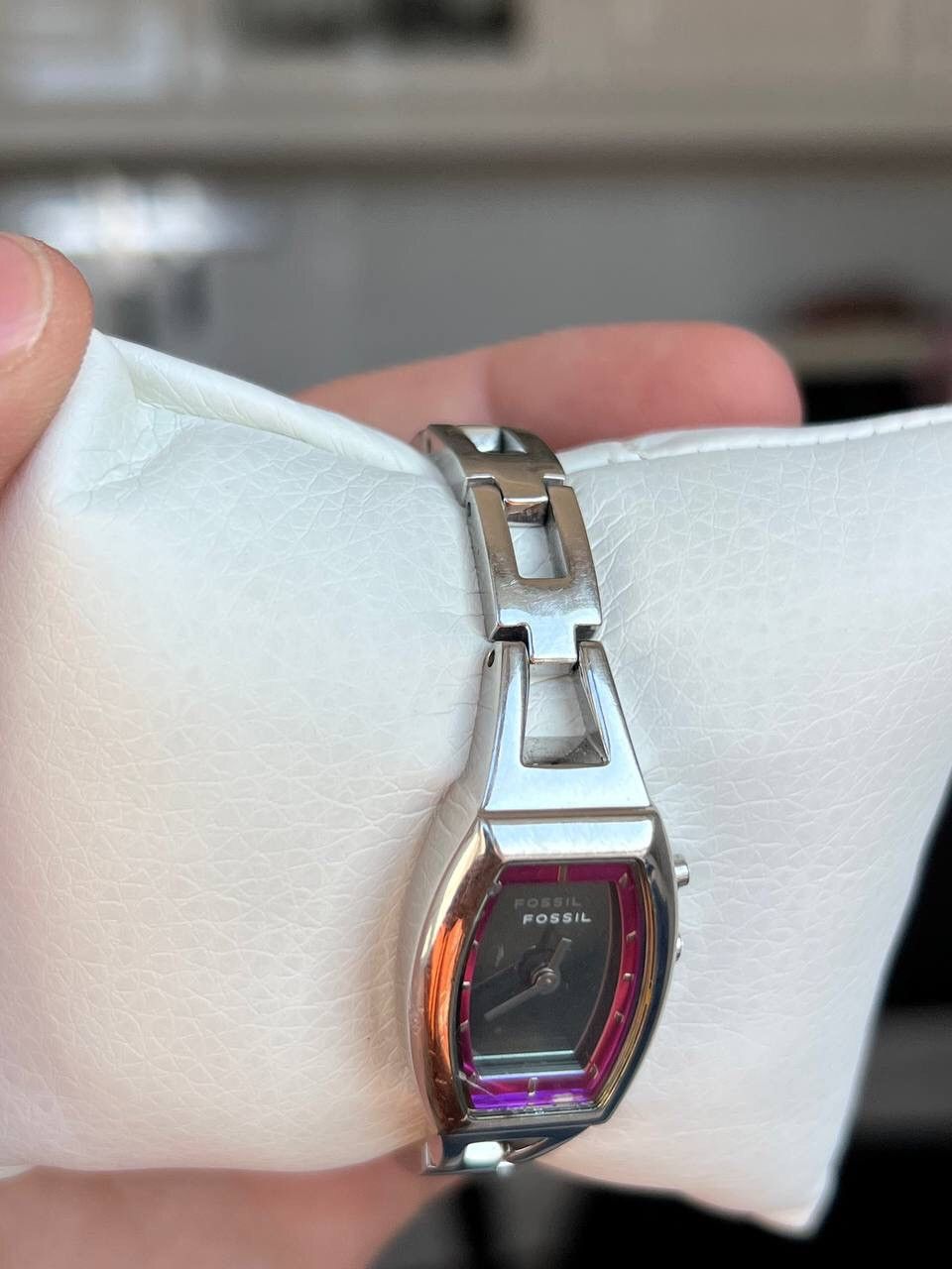 Fossil × Vintage RARE 00s VINTAGE FOSSIL BIG TIC Chrome steel metal watch Size 32 - 5 Thumbnail