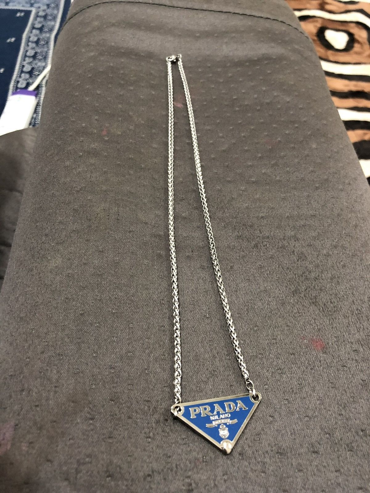 Other Vintage Repurposed Prada Milano Triangle Logo Necklace Size ONE SIZE - 5 Thumbnail