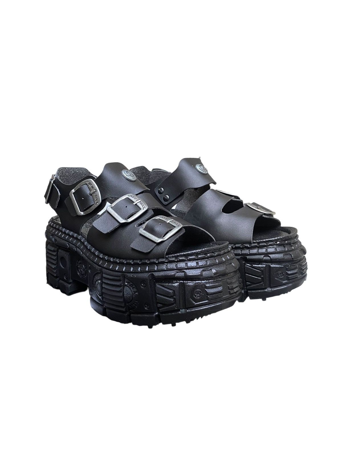 image of Avant Garde x New Rock Techno Platform Sandals Size 43 in Black, Men's