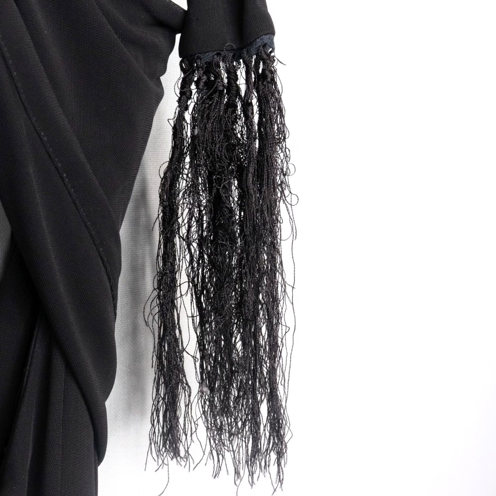 L'AGENCE L'AGENCE Halter Gown Womens Size 4 Black Sabrina Open Back Fringe Belt Side Slit Maxi Dress Size ONE SIZE - 7 Thumbnail