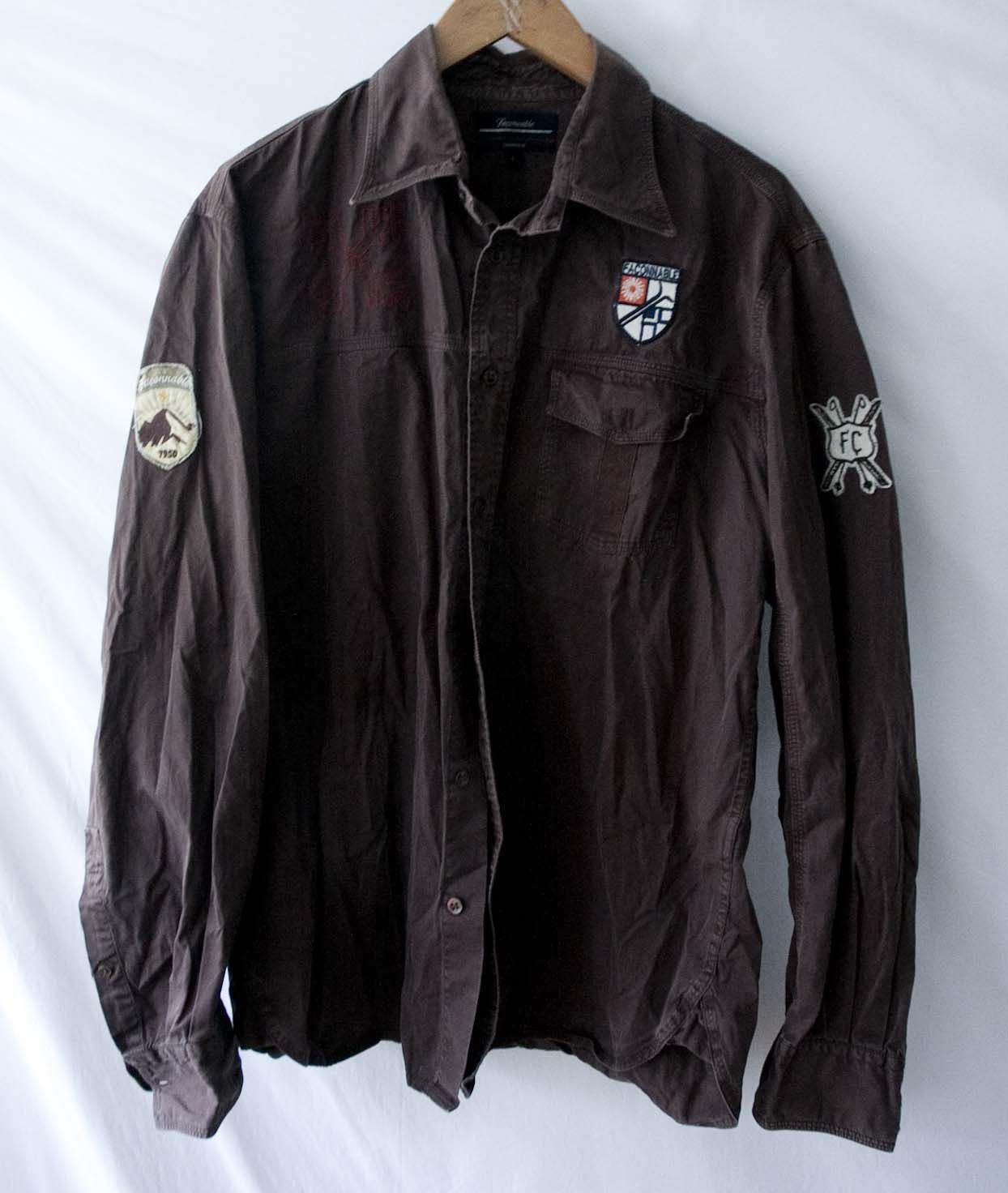 Faconnable Faconnable Shirt Facoclub Patches Size L Plaid Brown Size US L / EU 52-54 / 3 - 1 Thumbnail