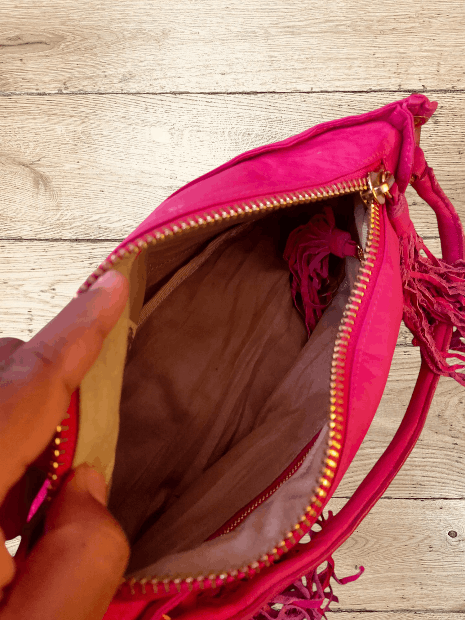 Leather LUXURY KENKENKEN DAVE SHOULDER BAG WITH FRINGE ZIPPER Size ONE SIZE - 7 Thumbnail