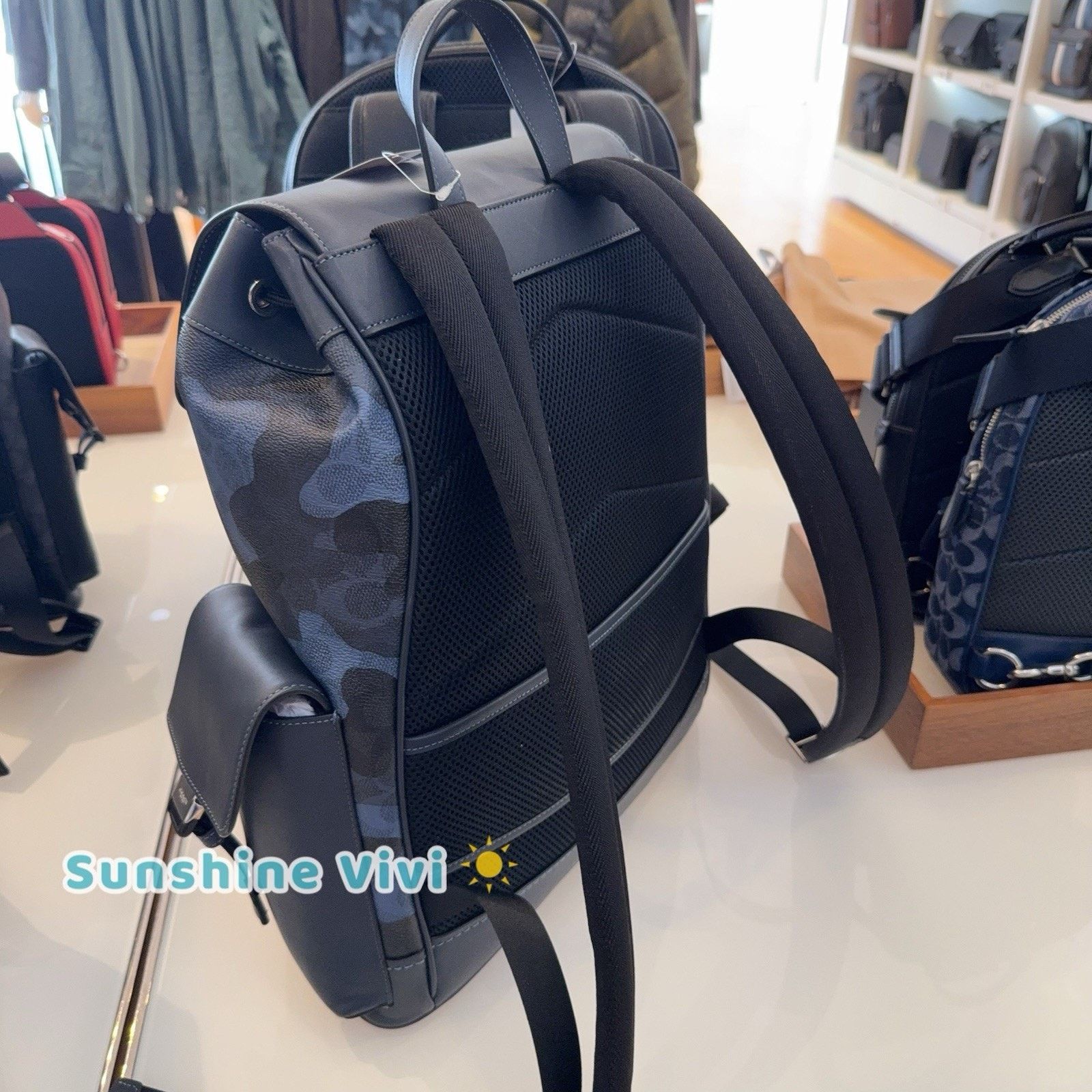 Coach NWT COACH MEN'S Clark Backpack Camo Silver/Blue Multi cdc20 Size ONE SIZE - 2 Thumbnail