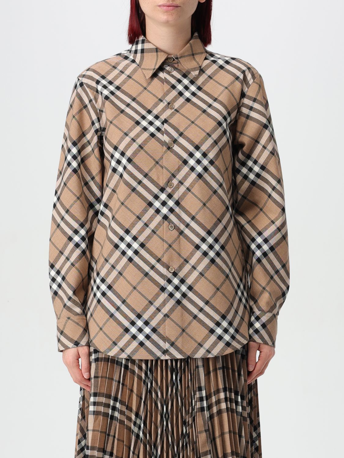 Burberry Shirt Woman Walnut