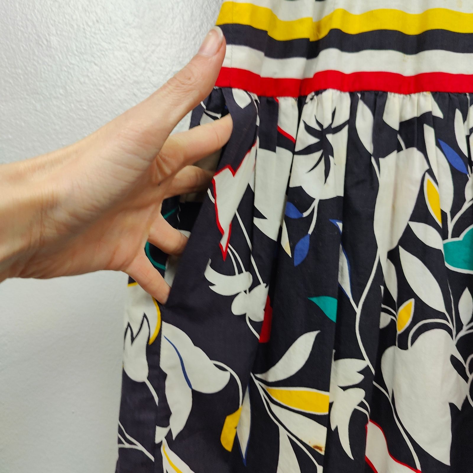 Other Vintage Joan Leslie by Kasper Dress Striped Floral Dress 6 Size M / US 6-8 / IT 42-44 - 5 Thumbnail