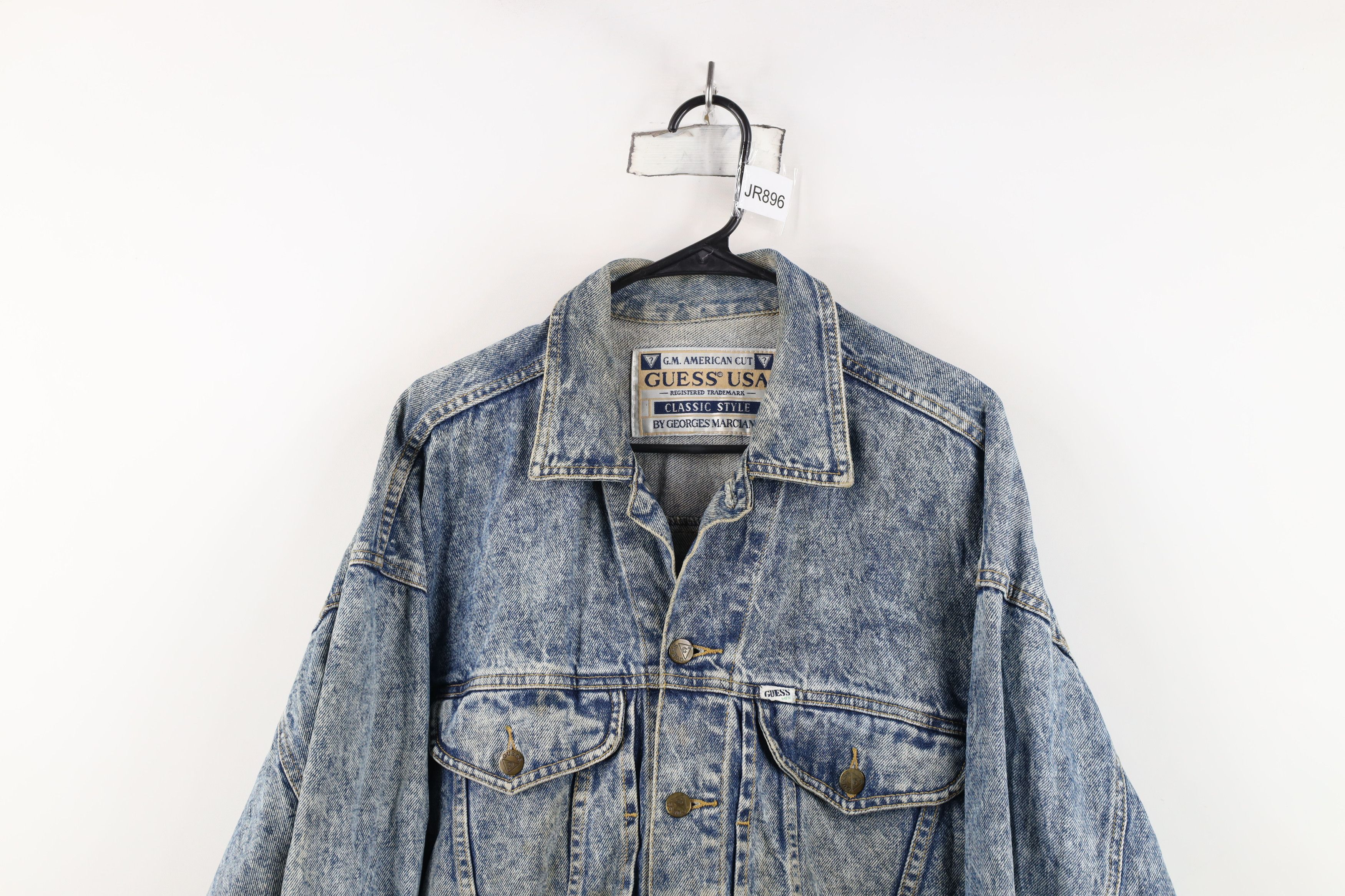 Guess Vintage 90s Guess Acid Wash Denim Trucker Jacket Blue USA Size US M / EU 48-50 / 2 - 2 Thumbnail