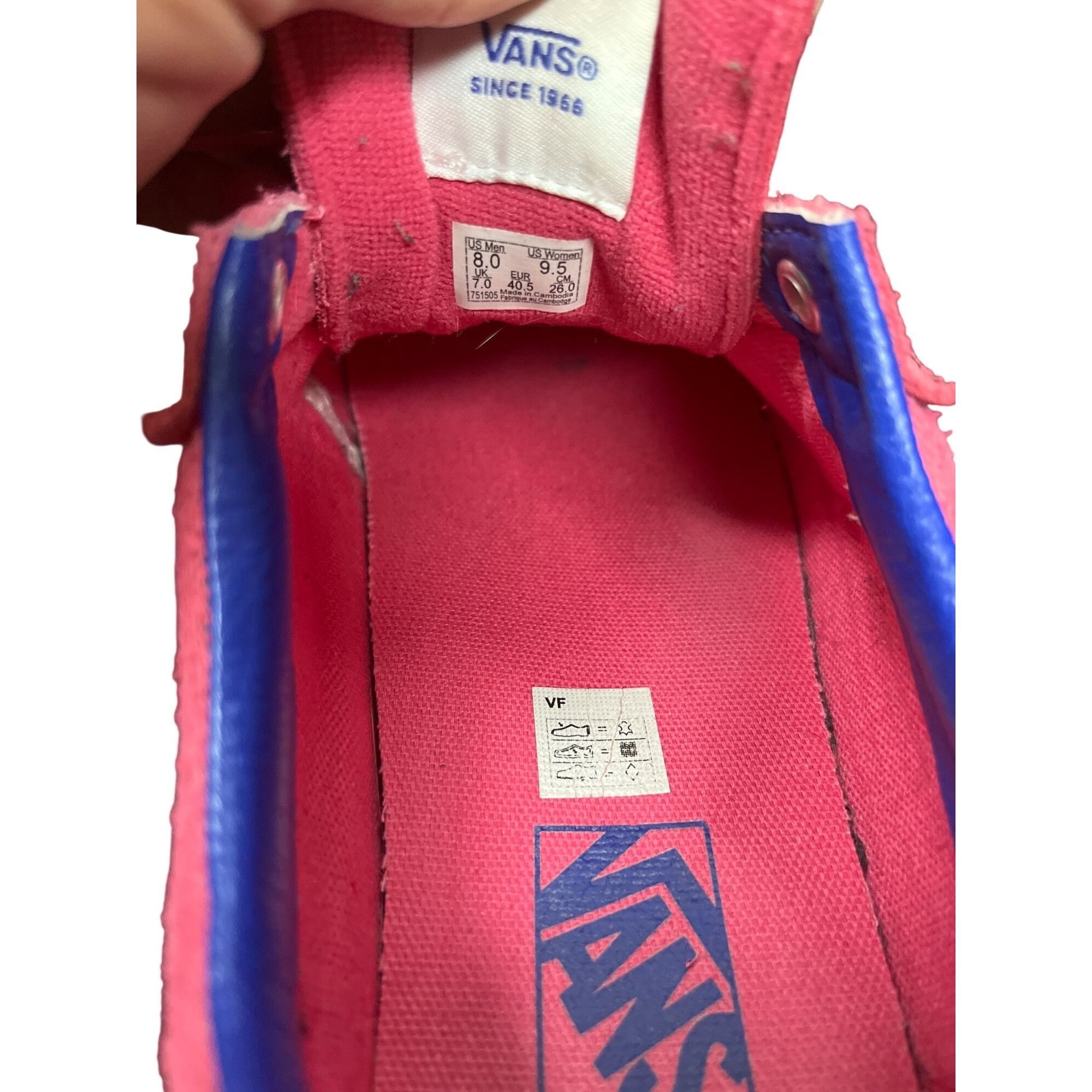 Vans Vans Off The Walls wms pink blue suede low top sneakers shoe Size US 9.5 / IT 39.5 - 7 Thumbnail