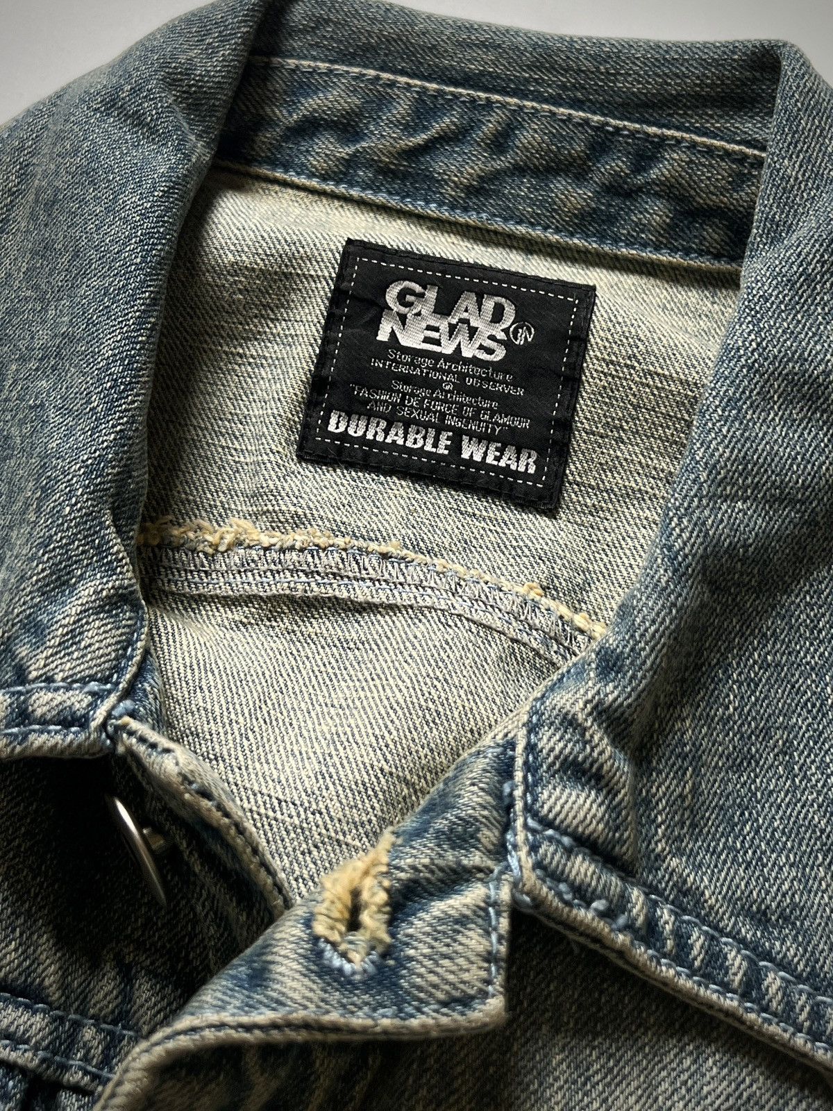 Japanese Brand GLAD NEWS Mudwash Distressed Studded Punk Archive Jacket Y2K Size US S / EU 44-46 / 1 - 12 Thumbnail