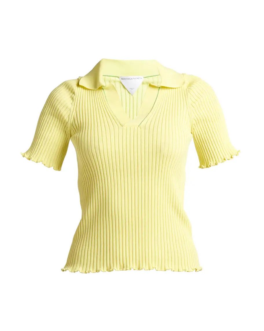Bottega Veneta o1loc1c0824 672044 Polo Shirt in Yellow Size M / US 6-8 / IT 42-44 - 1 Thumbnail