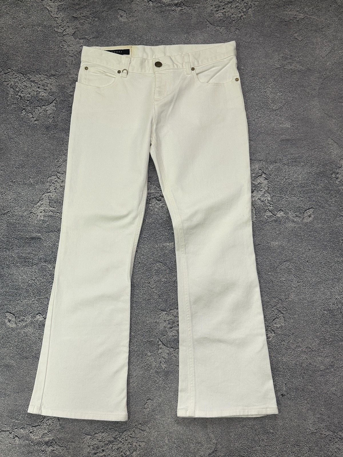 Gucci Vintage Gucci Anchor Sailor White Bootcut Jeans IT 42 Size 28" / US 6 / IT 42 - 1 Thumbnail