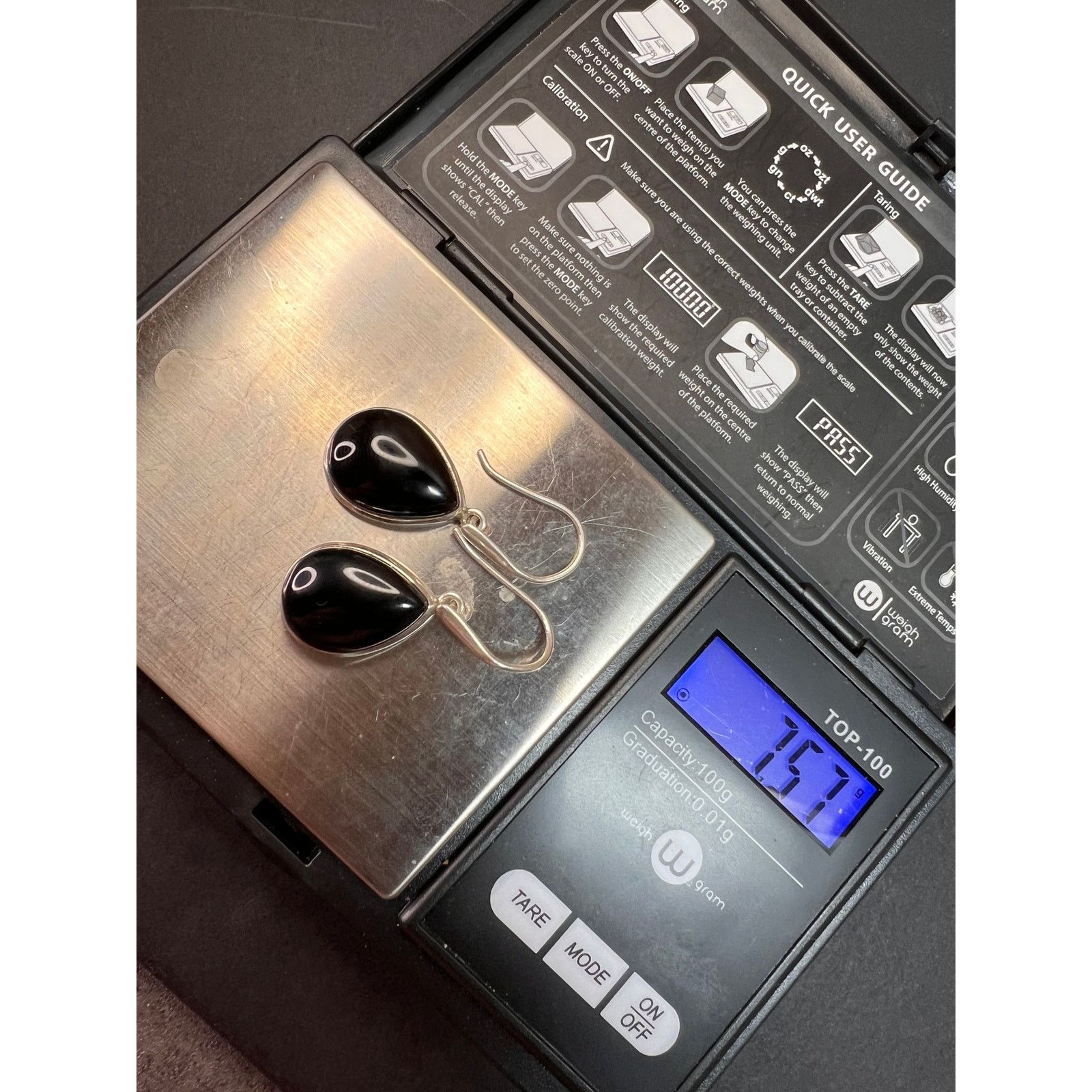 Other NEW Black onyx sterling silver teardrop earrings 7.57 grams Size ONE SIZE - 10 Thumbnail