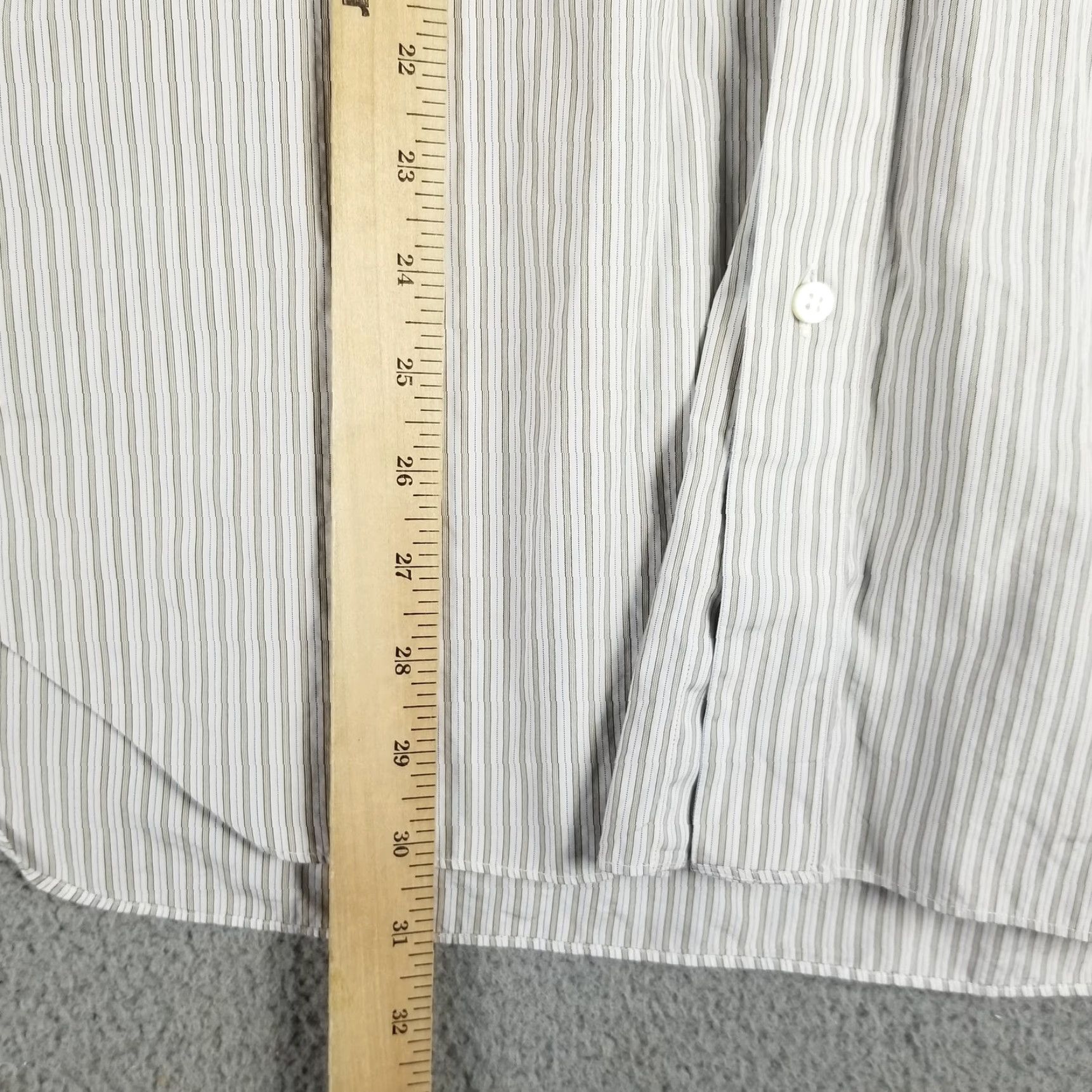 Brioni VINTAGE Brioni Shirt Mens 16-41 White Stripe Large Button Up Made In Italy Dress Shirt Size 42R - 5 Thumbnail