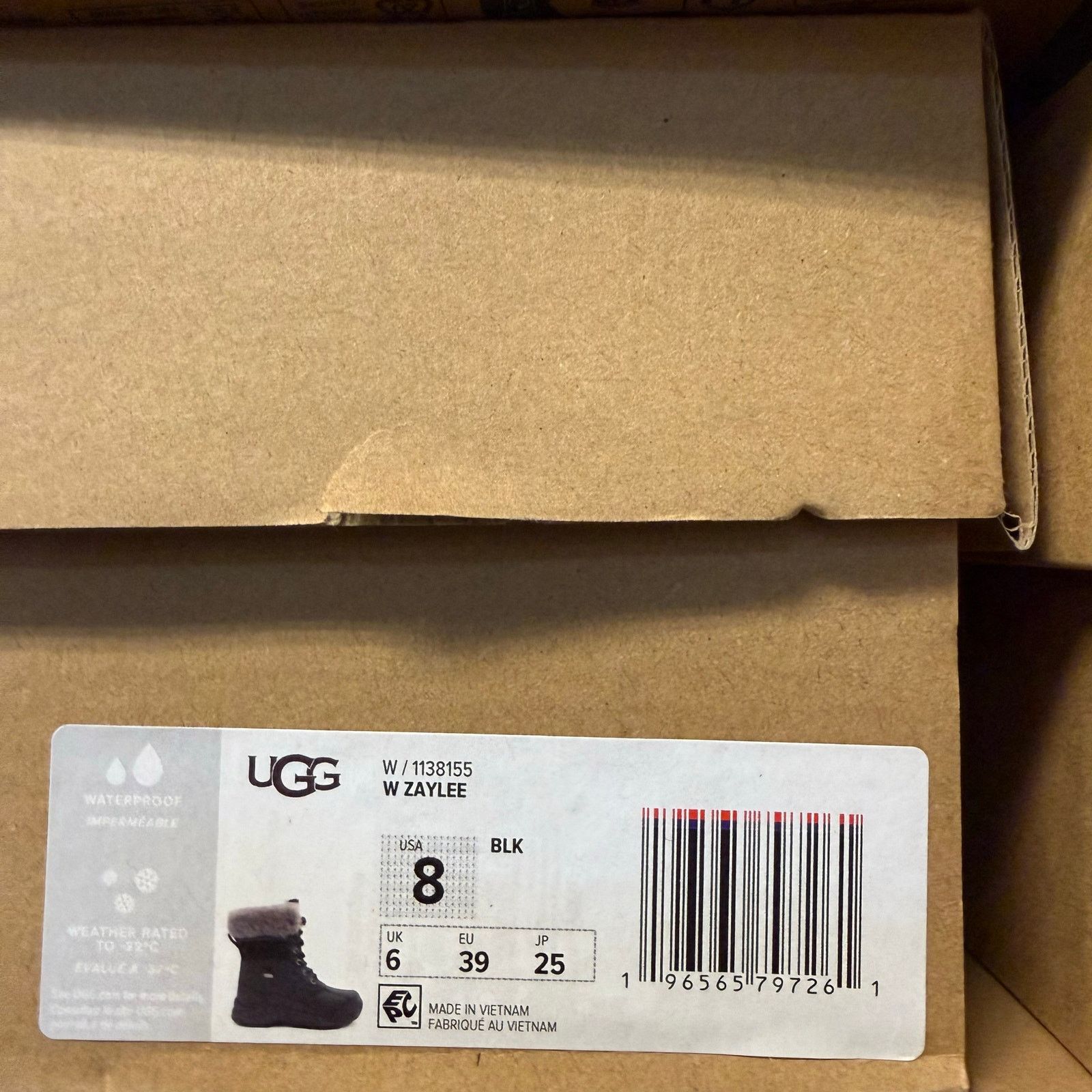Ugg UGG WOMEN'S 8 BLACK ZAYLEE MICRO WINTER BOOTS WATERPROOF Size US 8 / IT 38 - 5 Thumbnail