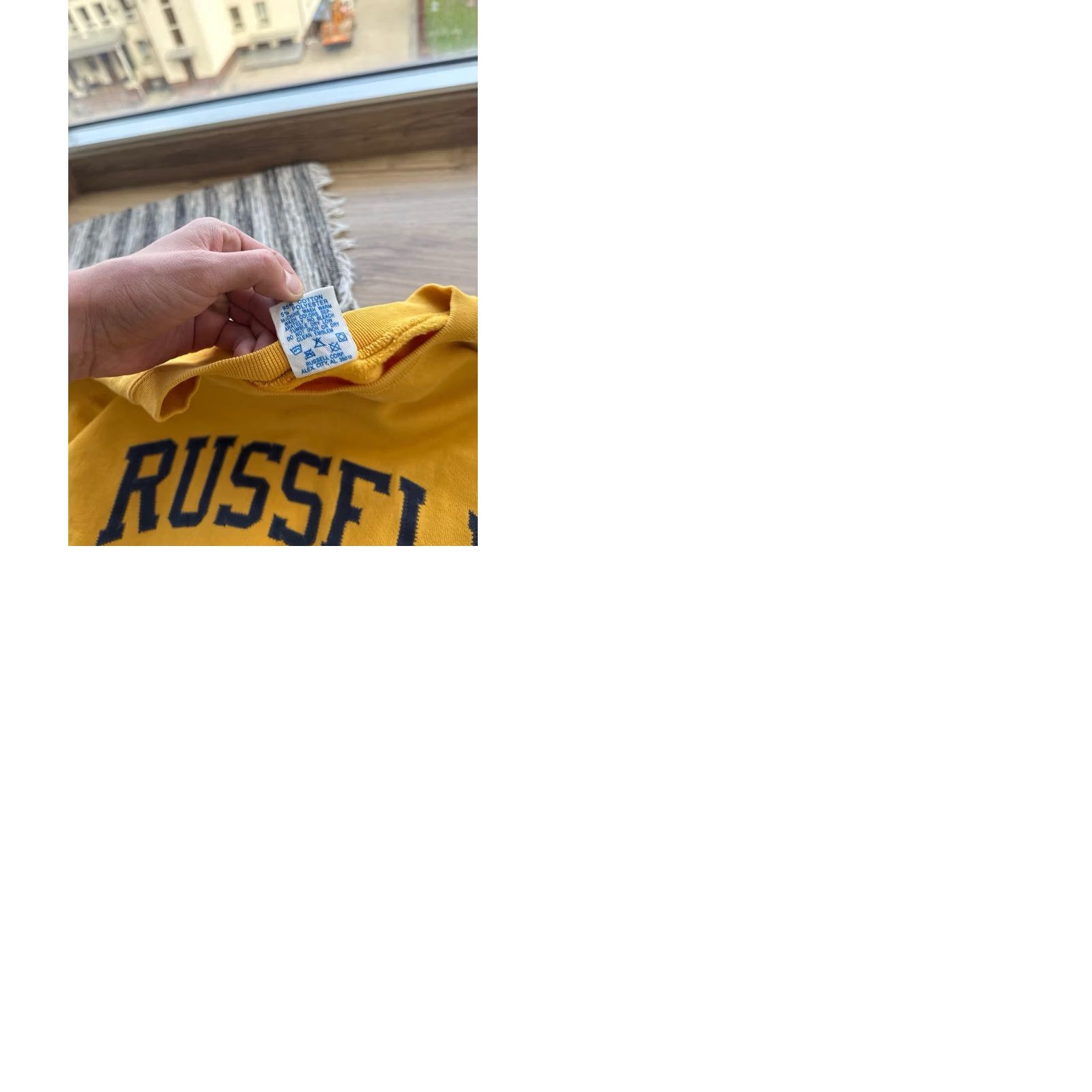 Russell Athletic VINTAGE Russell Athletic Sweatshirt Men M Yellow Logo 90s Retro USA Big Logo Pullover Size US M / EU 48-50 / 2 - 9 Thumbnail