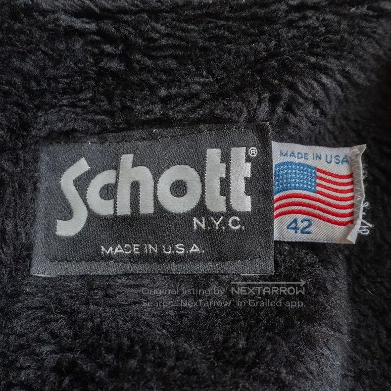 Schott Schott Straight stand-up collar leather jacket Size US XL / EU 56 / 4 - 4 Thumbnail
