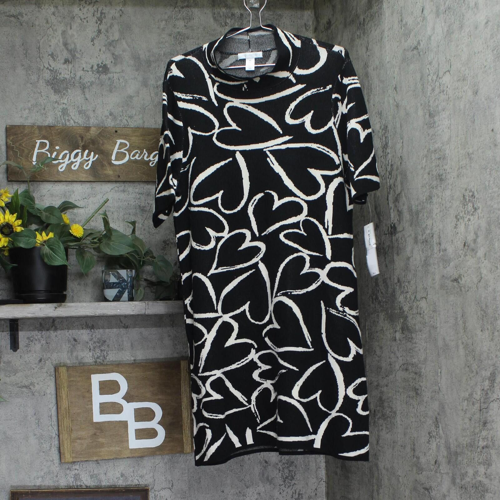 Other Nwt London Times Sleeve Mini Sweater Dress Black / White Xl Size XL / US 12-14 / IT 48-50 - 1 Thumbnail