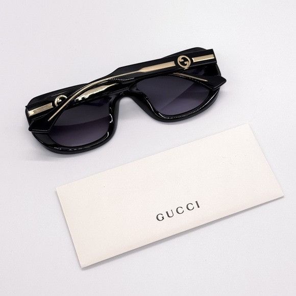 Gucci NEW GUCCI GG1557SK 001 SUNGLASSES SQUARE BLACK GREY GUCCI WO Size ONE SIZE - 14 Thumbnail