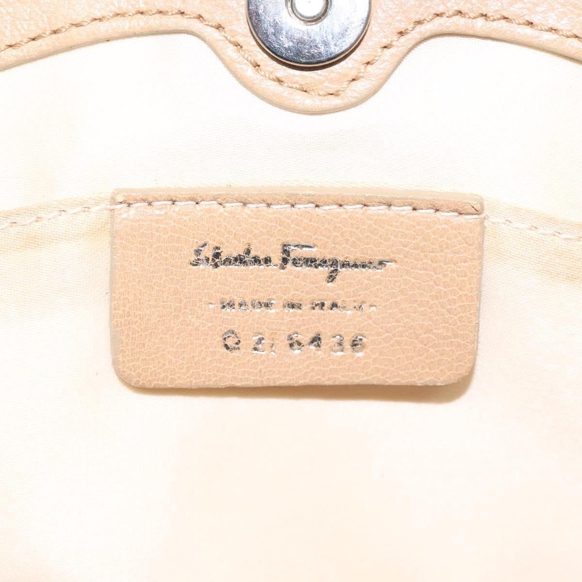 Salvatore Ferragamo Salvatore Ferragamo Gancini Chain Shoulder Bag Satin Beige Size ONE SIZE - 12 Thumbnail