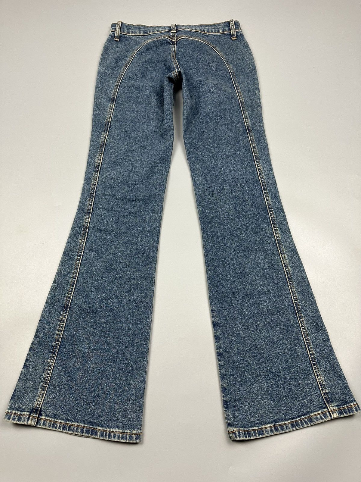 If Six Was Nine × Le Grande Bleu (L.G.B.) 🔥Flared🔥Vintage Complete Girl Low Rise Flared Jeans Size 27" / US 4 / IT 40 - 4 Thumbnail
