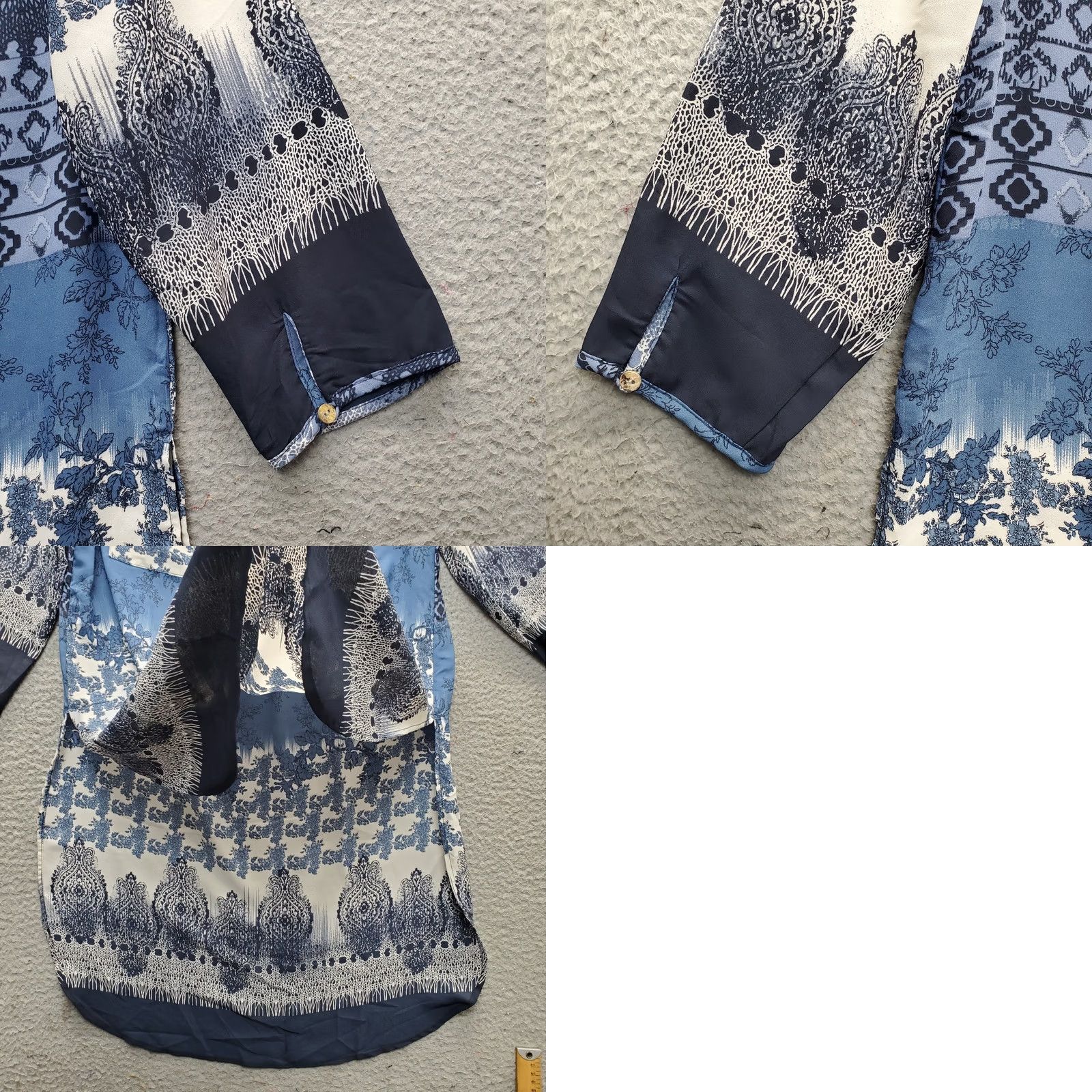 Vintage Westport Tunic Blouse Womens M Multi Pattern 3/4 Sleeve Round Neck Button Front Size M / US 6-8 / IT 42-44 - 8 Thumbnail