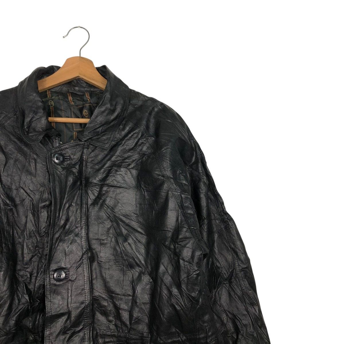Japanese Brand 🔥VINTAGE GENUINE LEATHER JACKET GIANNI VALENTINO BLANKET Size US L / EU 52-54 / 3 - 8 Thumbnail