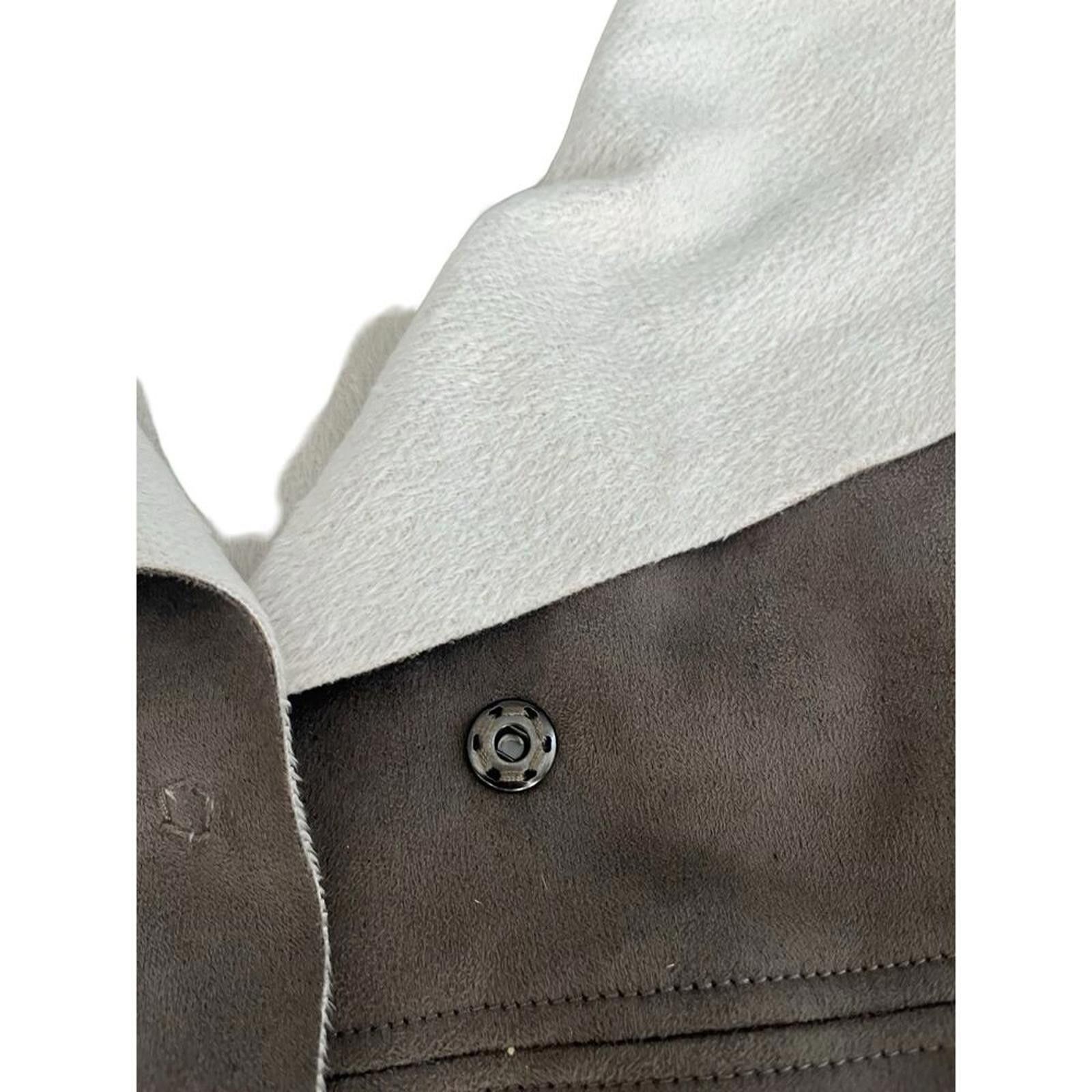 Issey Miyake Stylish Two-Tone Faux Suede Women's Outerwear Jacket Size M / US 6-8 / IT 42-44 - 3 Thumbnail