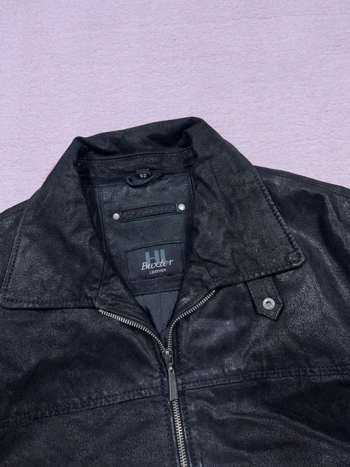 Genuine Leather ➕ black leather coated shiny avant garde long jacket Size US L / EU 52-54 / 3 - 3 Thumbnail