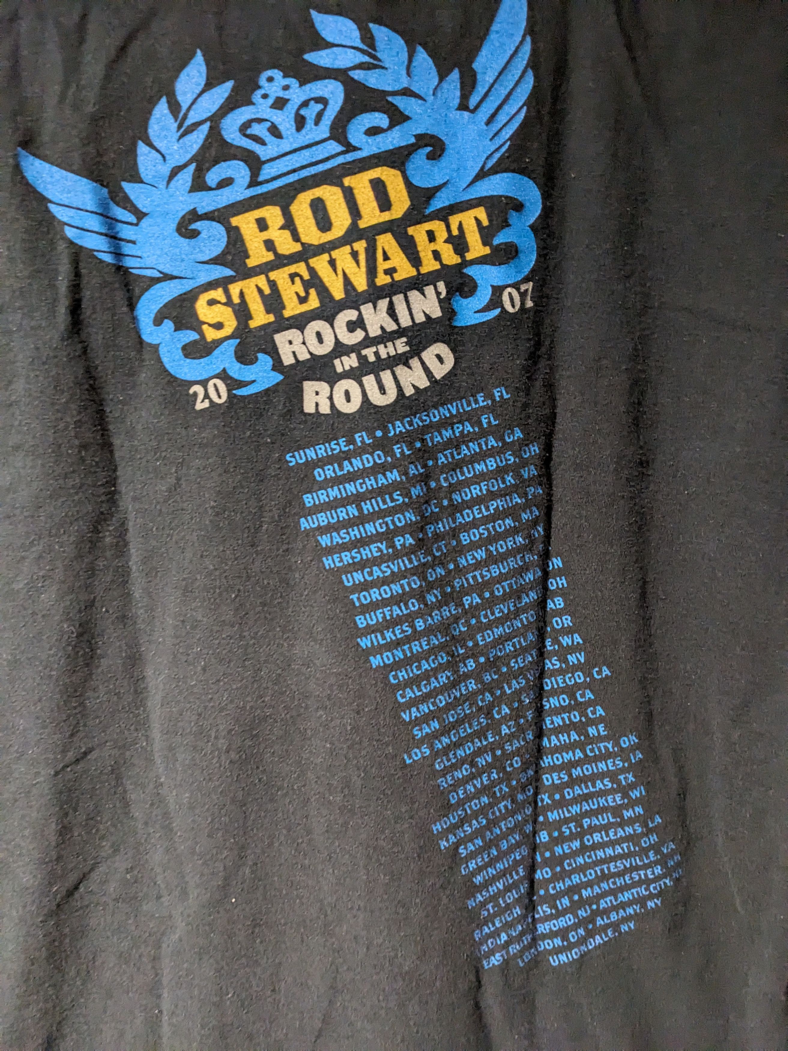 Band Tees × Vintage Vintage 2007 Rod Stewart Rockin in the Round Tour T-Shirt Size US L / EU 52-54 / 3 - 6 Thumbnail