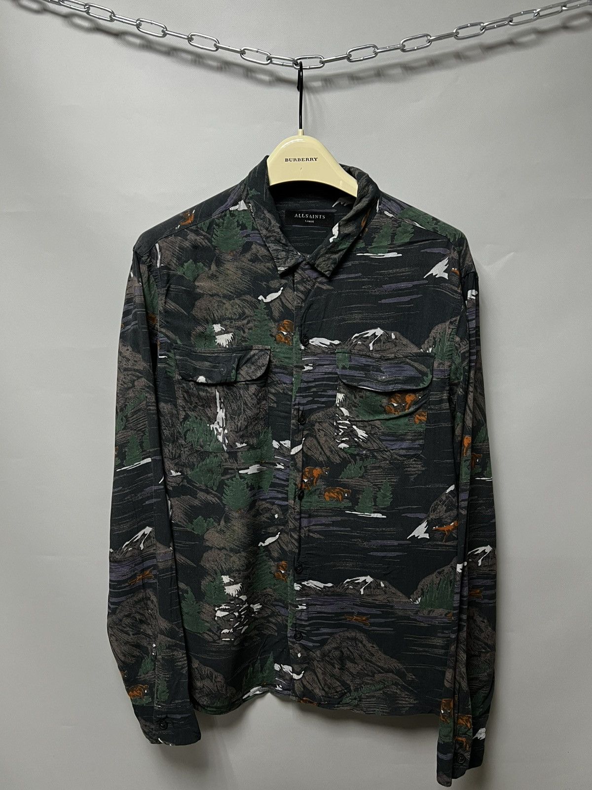 Allsaints Allsaints Redfern Landscape Poplin Shirt Outdoor Long Sleeve Size US L / EU 52-54 / 3 - 1 Thumbnail