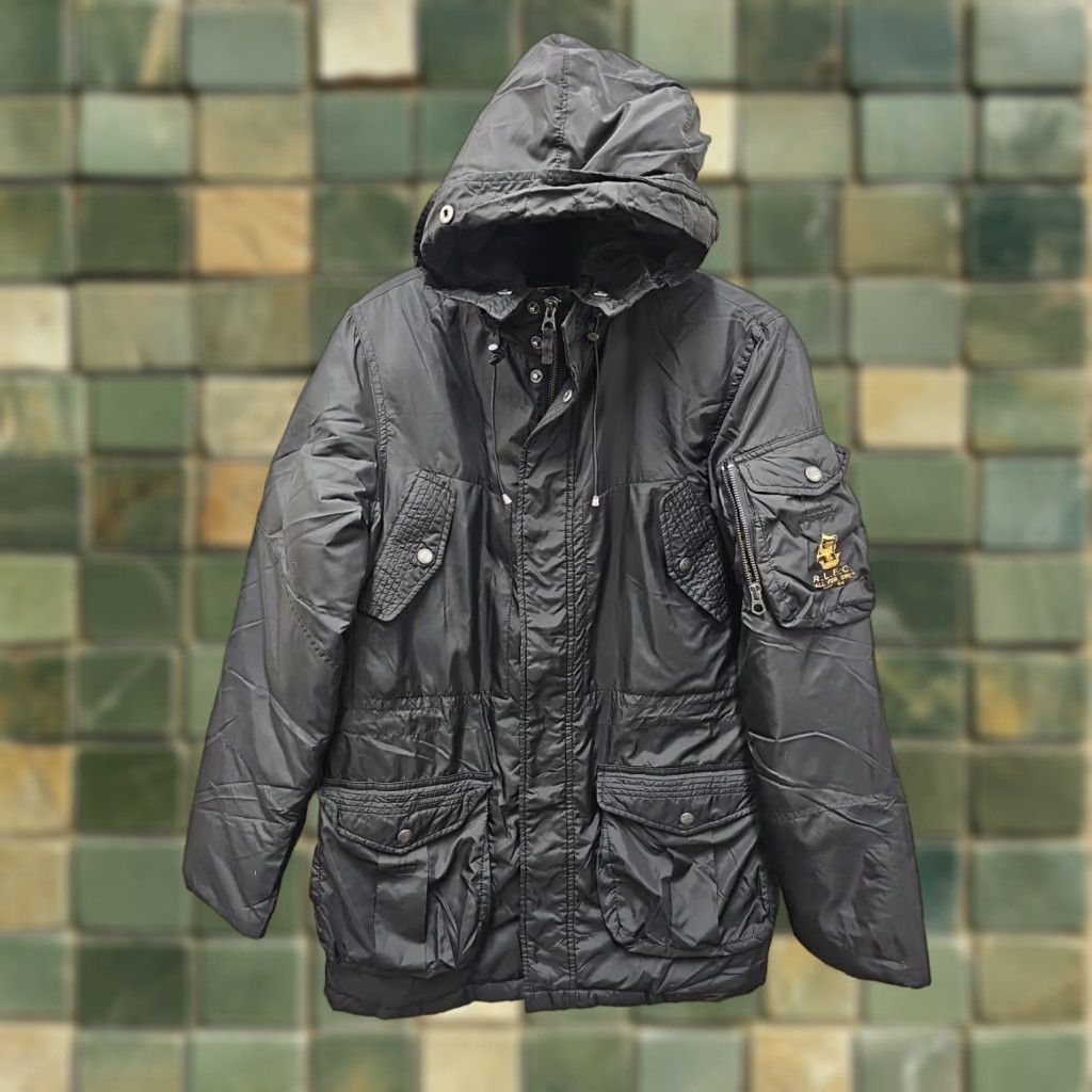 Ralph Lauren VINTAGE Ralph Lauren Rugby Jacket Parka Womens XS Black Full Zip Down Feather Parka Jacket Black Coat Short Sleeve Sleeveless? Size XS / US 0-2 / IT 36-38 - 1 Thumbnail