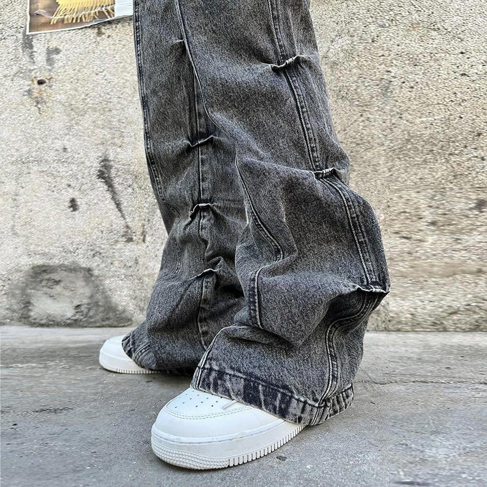 Jean Pleated Stacked Flared Jeans Size US 32 / EU 48 - 5 Thumbnail