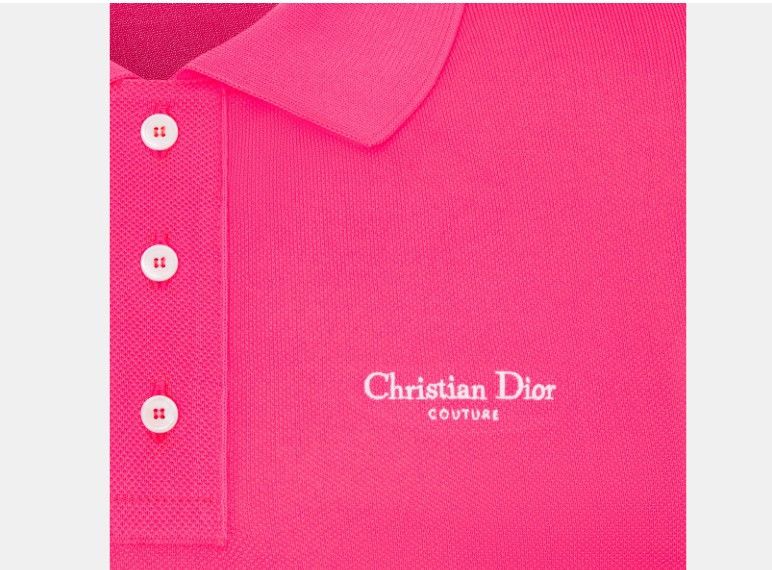 Dior o1w1db10225 483J834A Couture Polo Shirt in Fluorescent Pink Size US S / EU 44-46 / 1 - 3 Thumbnail