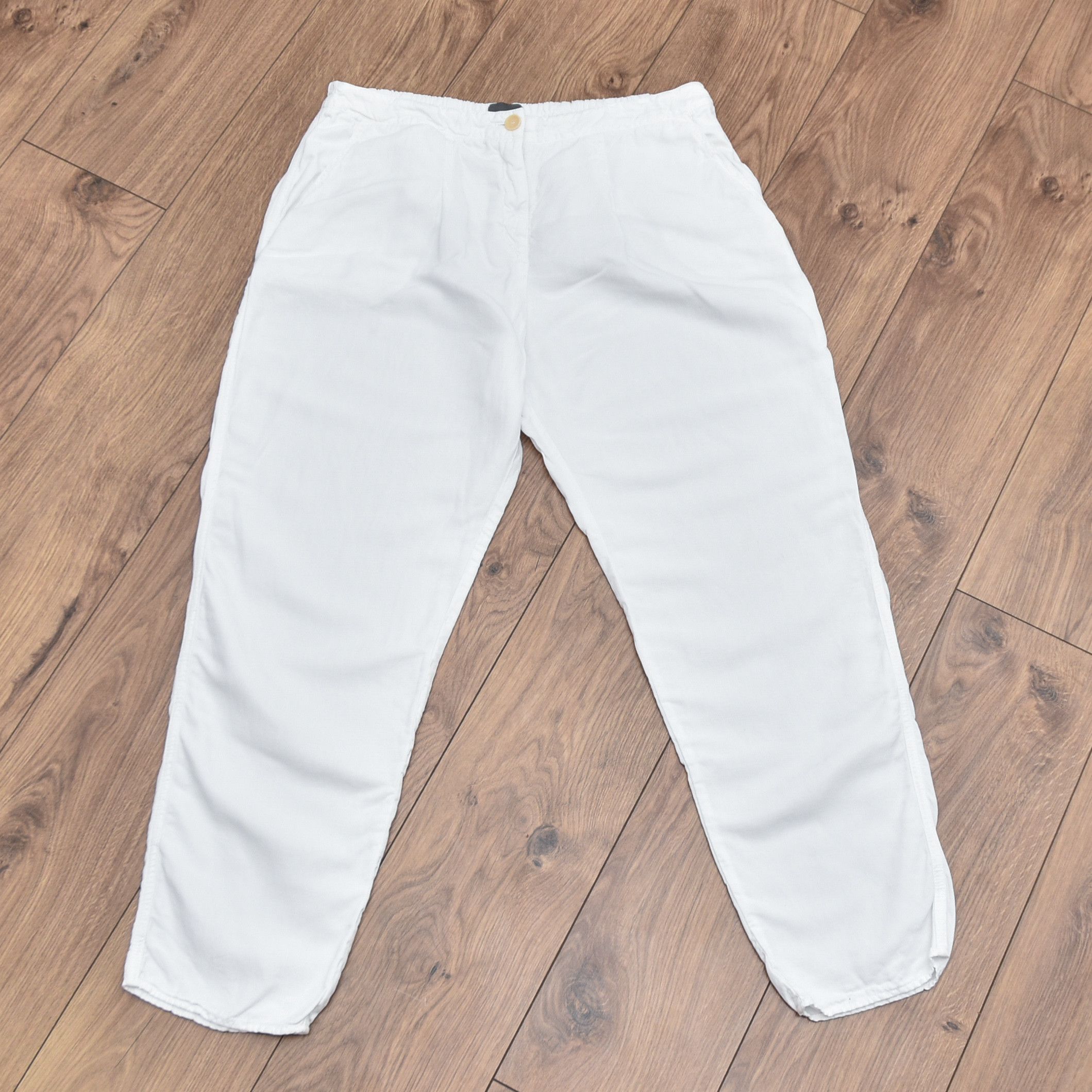 OSKA Oska White Linen Wide Pants Baggy Oversized Cropped sz 5 Size 38" / US 16 / IT 52 - 8 Thumbnail