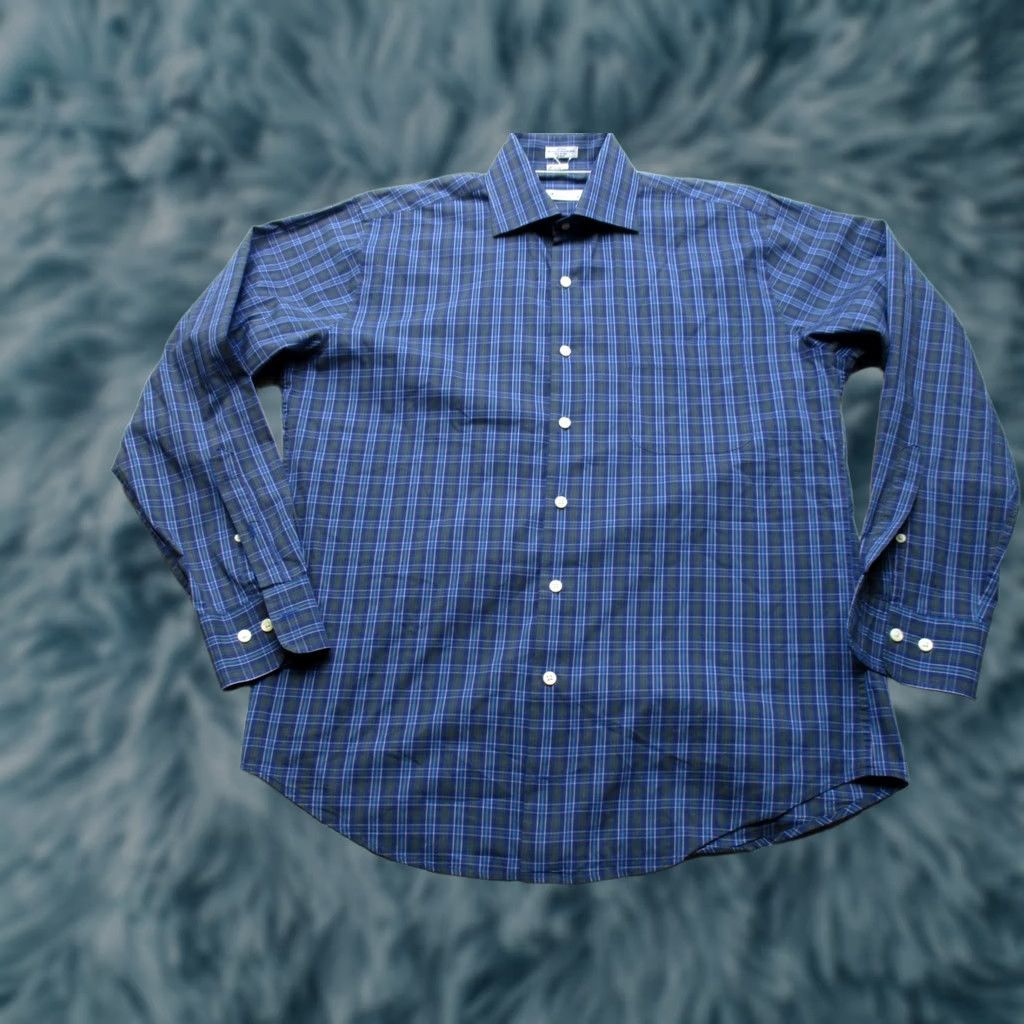 Peter Millar Peter Millar Shirt Mens Medium Blue Plaid Long Sleeve Stretch Button Up Casual Size US M / EU 48-50 / 2 - 1 Thumbnail