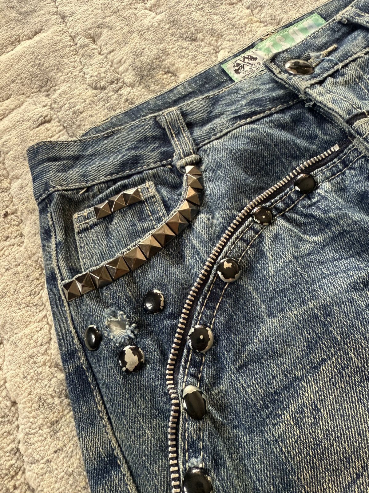 Le Grande Bleu (L.G.B.) T.S.H.H Japan Avant Garde Studded Zipper Denim Jeans Size US 28 / EU 44 - 4 Thumbnail