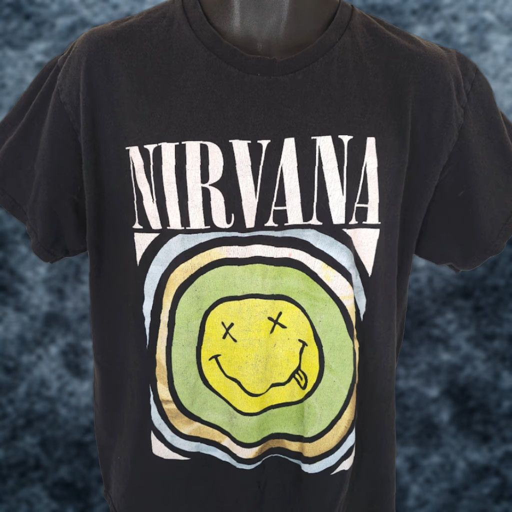 Etro VINTAGE Nirvana Shirt Mens L Black 90s Grunge Band Tee Size US L / EU 52-54 / 3 - 1 Thumbnail