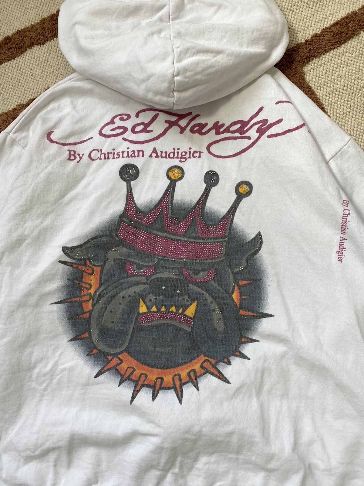 Ed Hardy VINTAGE ED HARDY PUG LOGO 2000s ZIP UP HOODIE Size L / US 10 / IT 46 - 6 Thumbnail