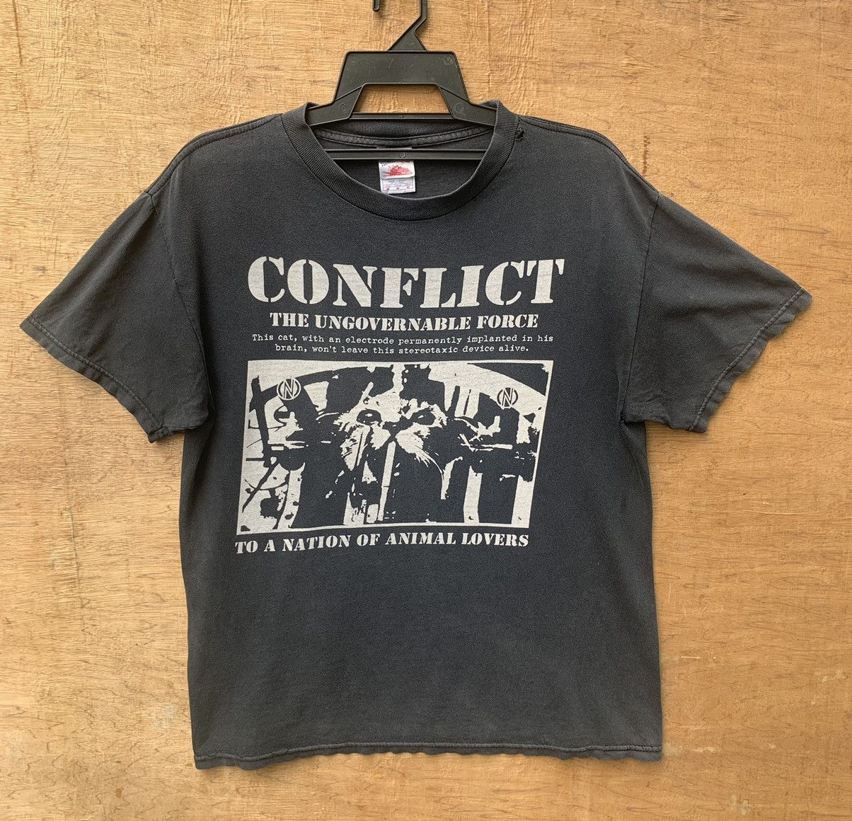 Band Tees Distressed CONFLICT Anarcho-Punk Band The Ungovernable Force Size US M / EU 48-50 / 2 - 2 Thumbnail