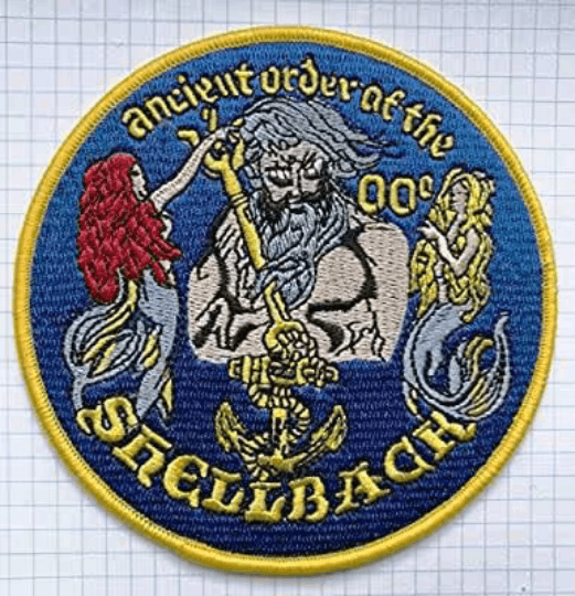 Handmade × Vintage Crossing of the Equator Shellback Embroidered Iron On patch Size ONE SIZE - 1 Preview