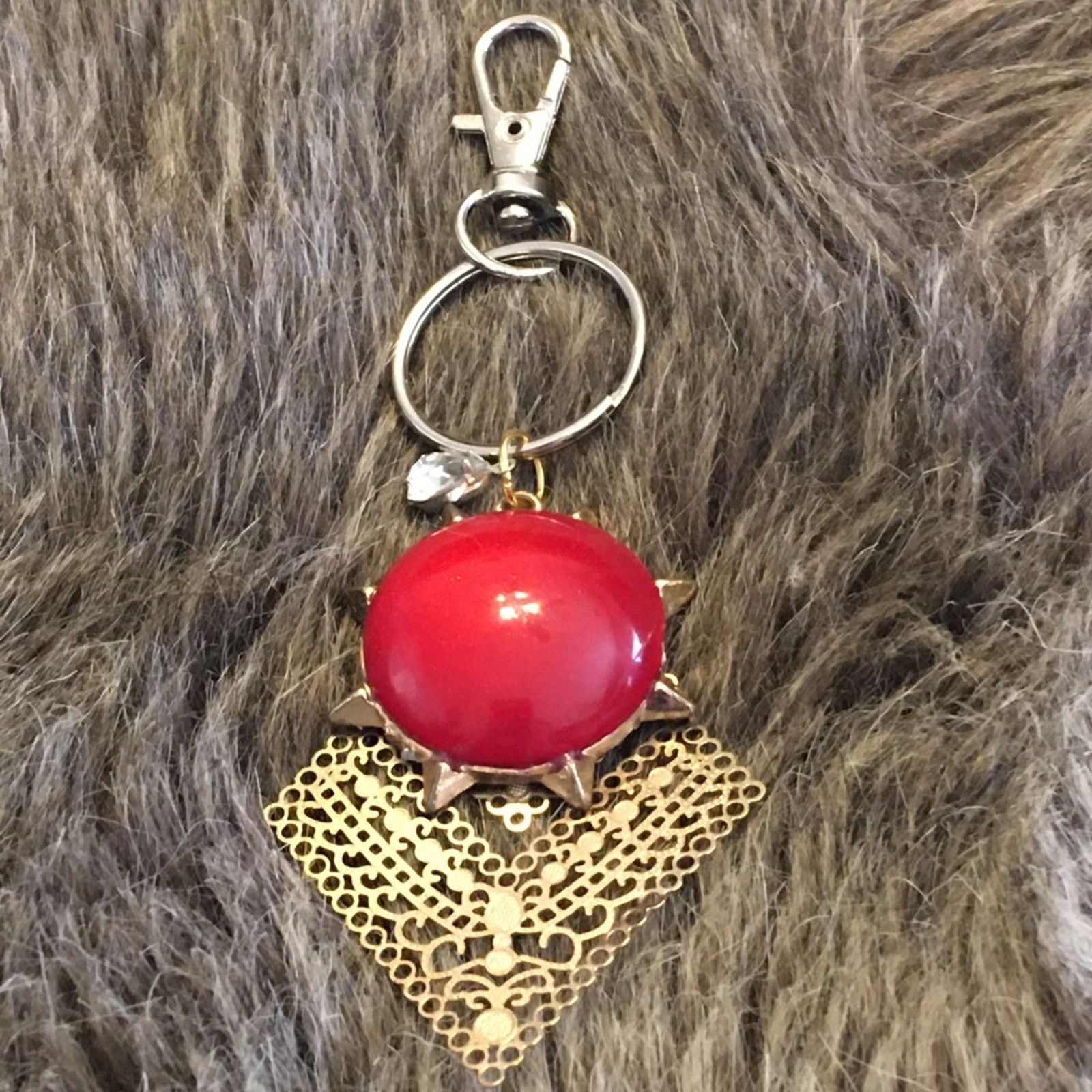 Handmade Vintage repurpose salvaged estate gem keychain Size ONE SIZE - 4 Thumbnail