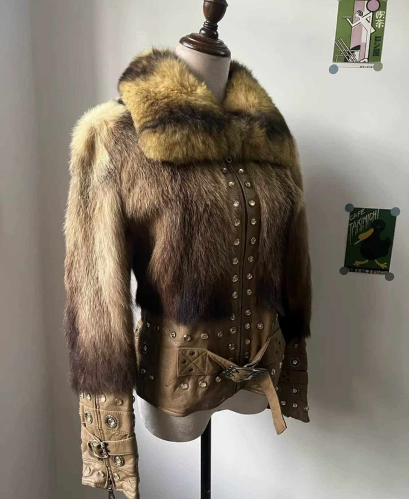 Vintage Raccoon Fur Vintage Leather Jacket Size S / US 4 / IT 40 - 2 Thumbnail