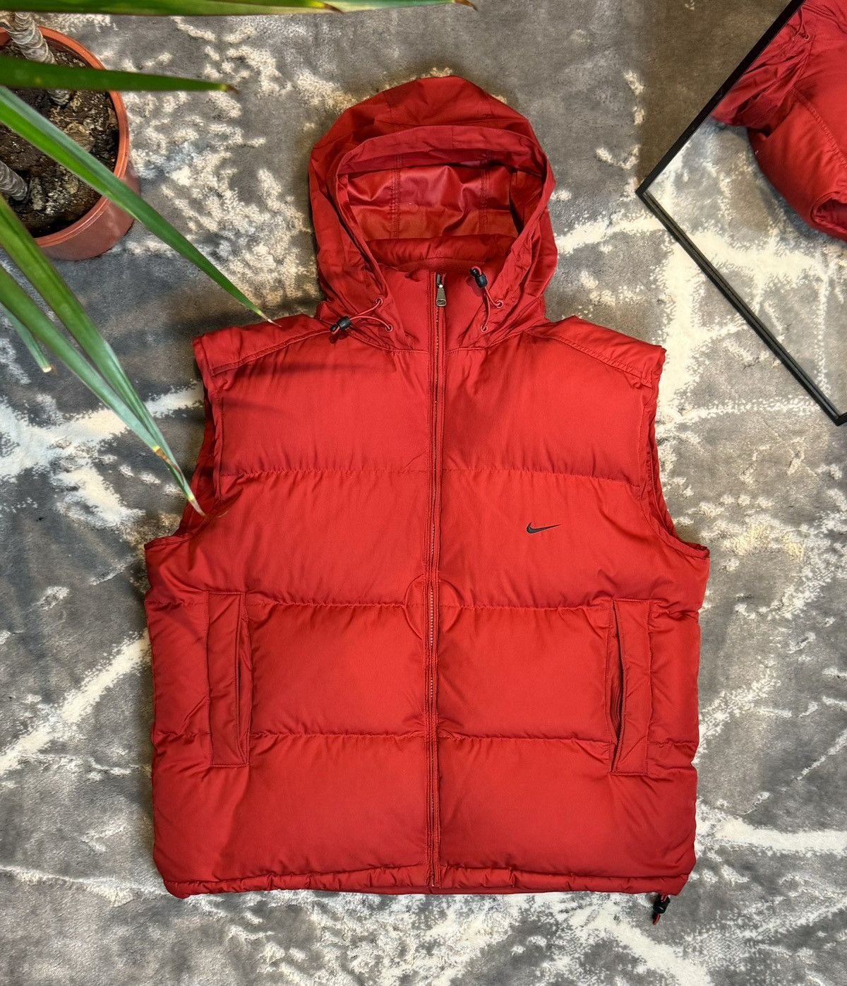 00s Nike Vintage Down Vest Mini Swoosh Hooded