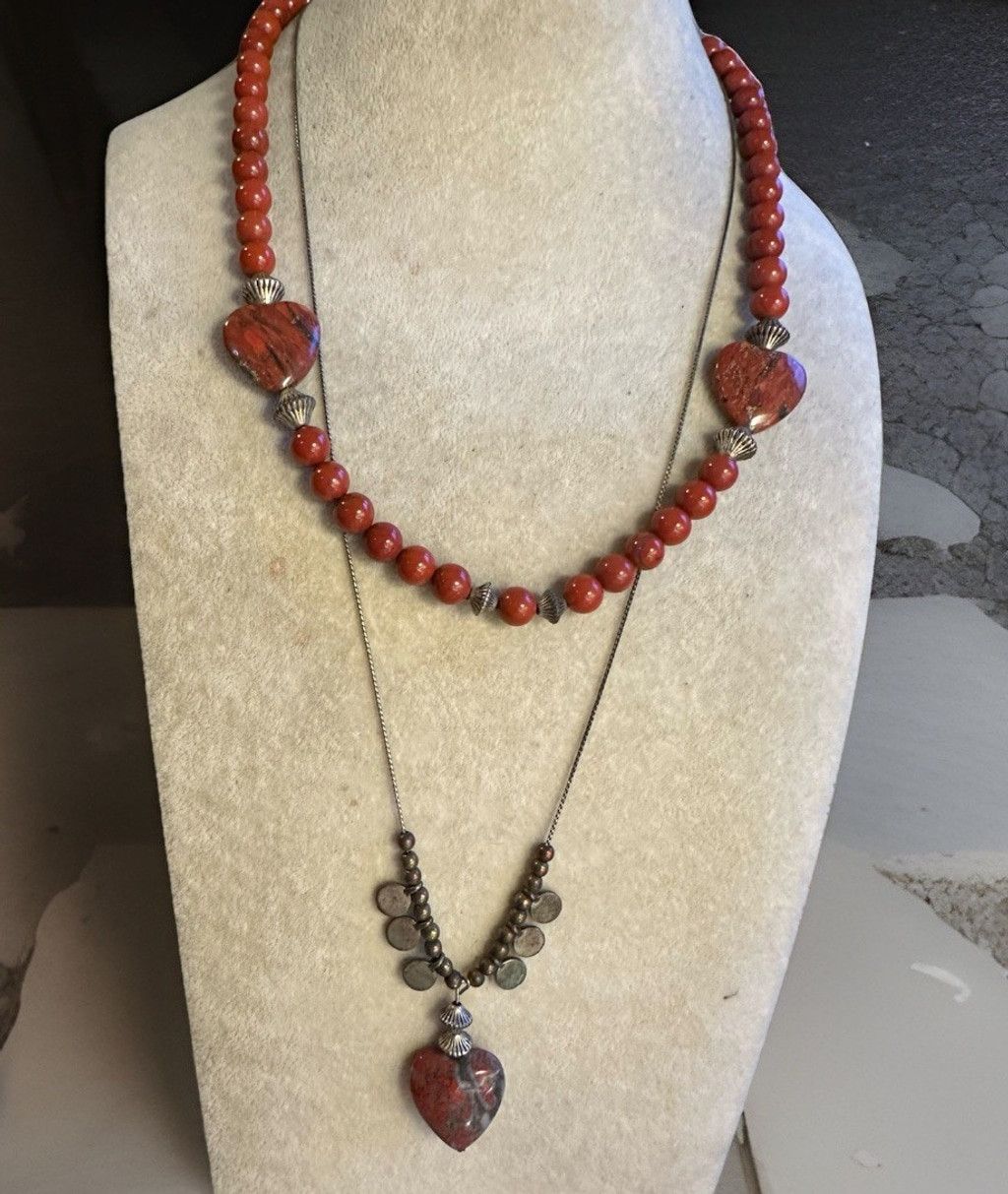Studio D'Artisan Vintage Set Red Jasper Brecciated Stone Bead Chalcedony Vein Size ONE SIZE - 8 Thumbnail