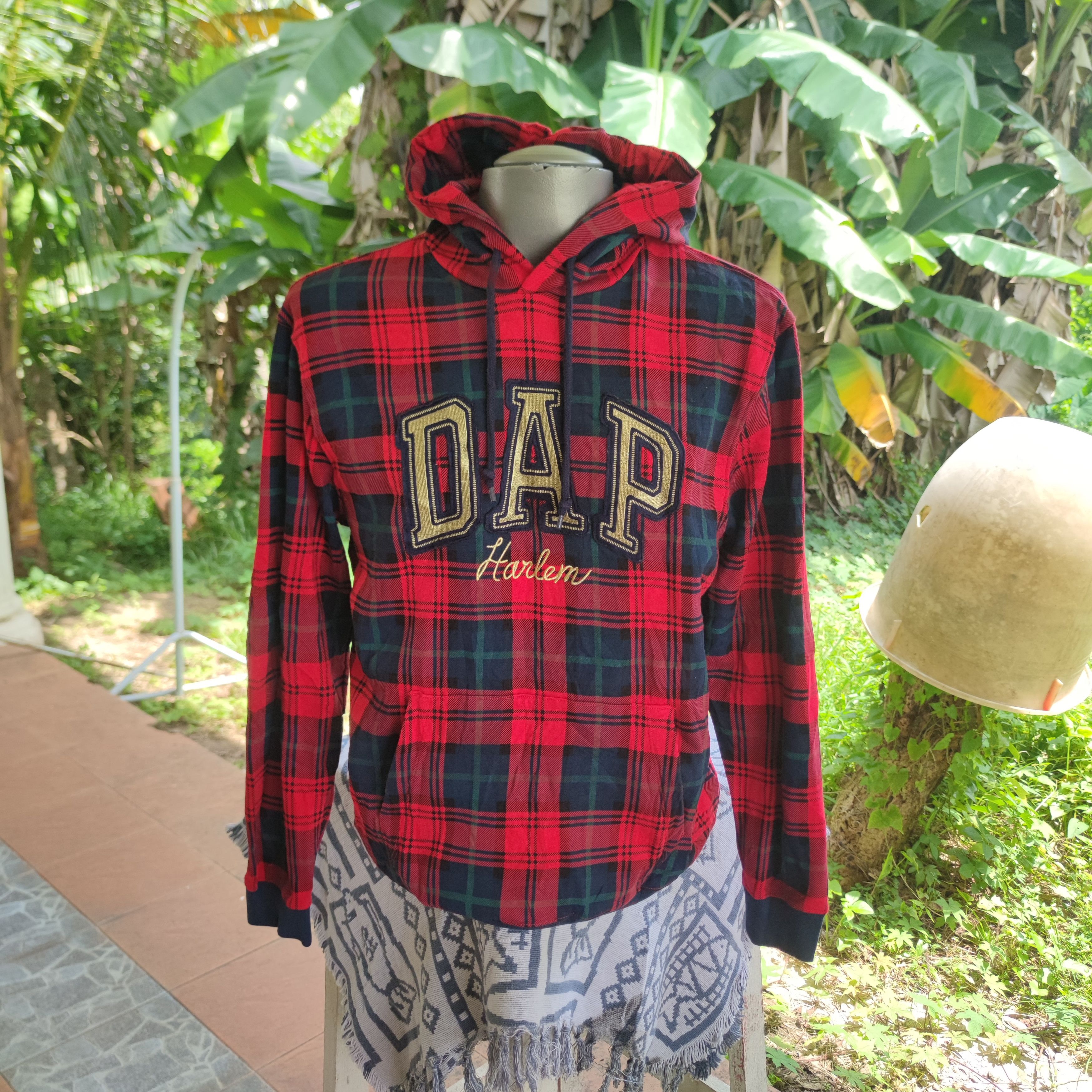 Dapper Dan 2024 x gap dap plaid hoodie red size L and XL