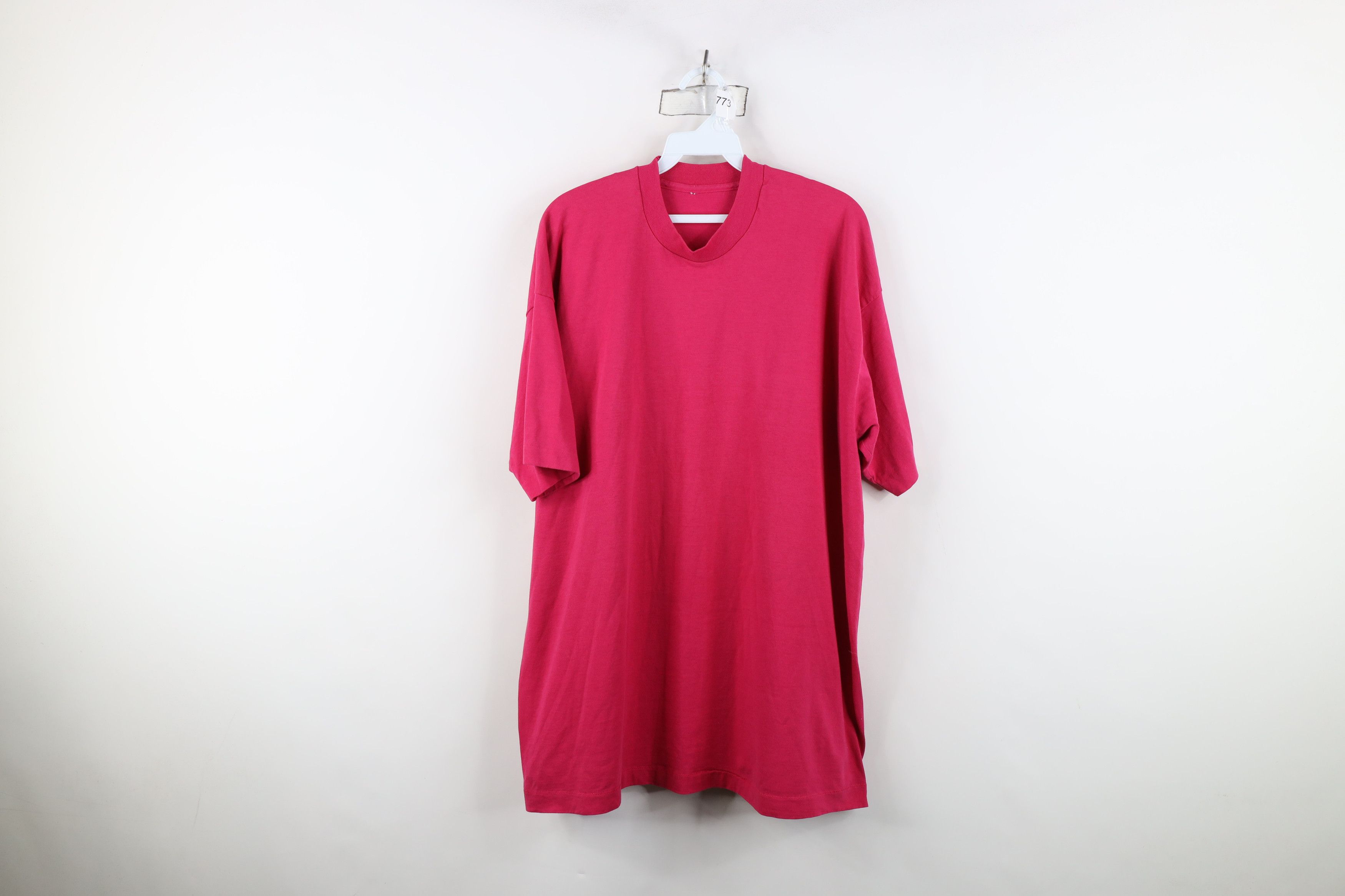Vintage Vintage 90s Streetwear Short Sleeve T-Shirt Pink Cotton Size US XXL / EU 58 / 5 - 1 Thumbnail